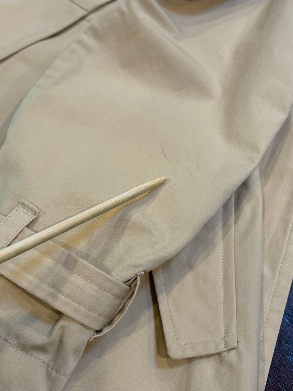 Vintage Ralph Lauren Tan Double-Breasted Flared Trench Coat size Large *As-Is* - Picture 10 of 15